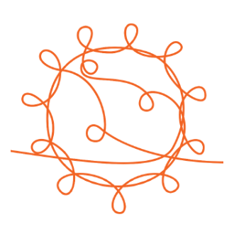 continuous-line rendition of a virus