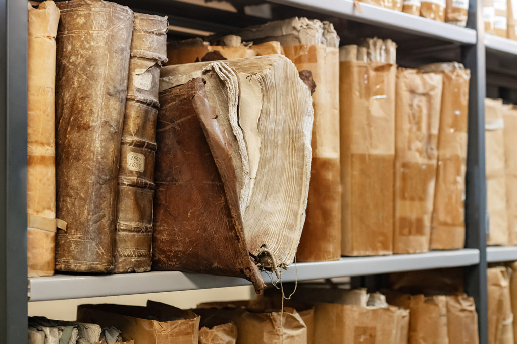 very old legal books on a shelf