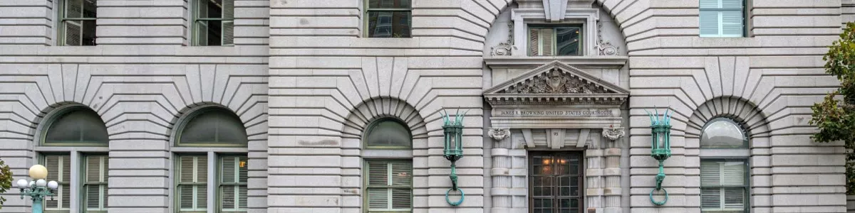 facade of the James R. Browning United States Courthouse in San Francisco