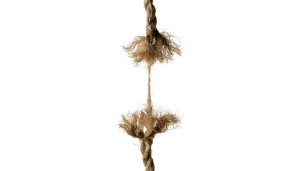 rope pulled tight and fraying in the middle
