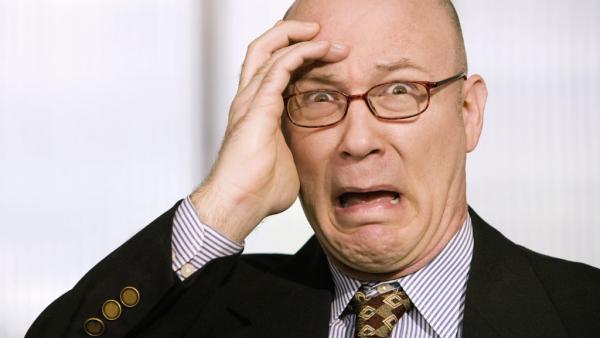 lawyer with a look of horrified realization