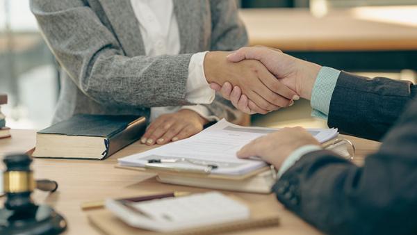 Handshake over a deal