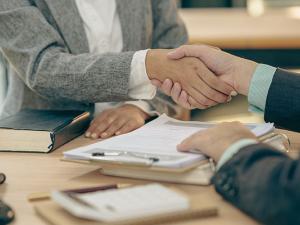 Handshake over a deal