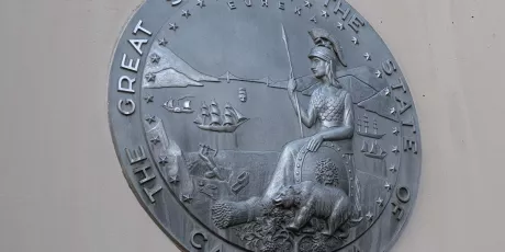 seal of calfornia on a building's wall