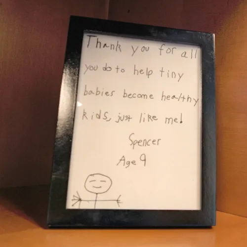 Note from pro bono services recipient